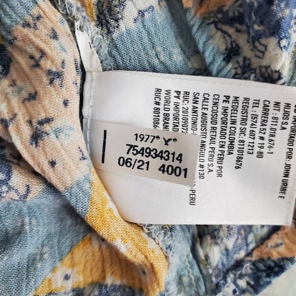 American Eagle Women’s Boho Patchwork Peasant Blouse S Lace Trim 3/4 Bell Sleeve - Picture 5 of 12